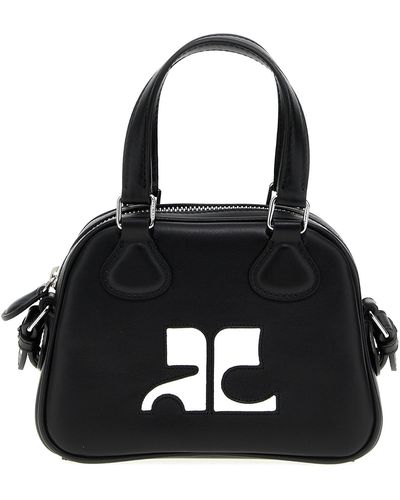 Courreges Mini Leather Bowling Bag Hand Bags - Black