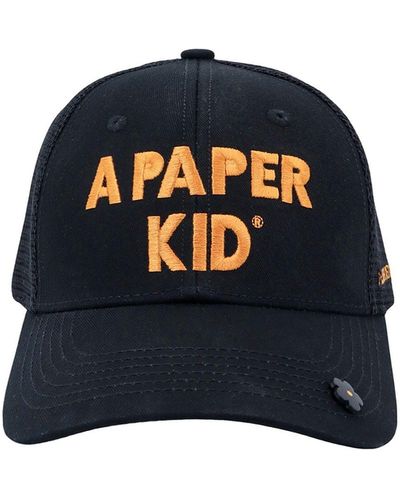 A PAPER KID Cotton Hat With Frontal Logo - Blue