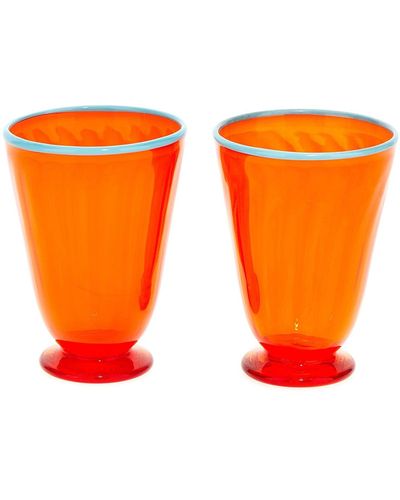 La DoubleJ Rainbow Glasses And Bottles - Orange
