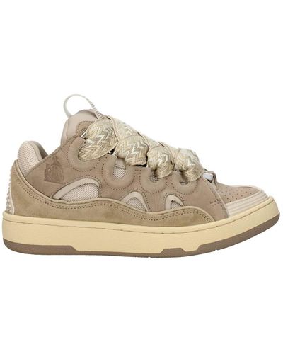 Lanvin Trainers Suede Light Sand - Natural