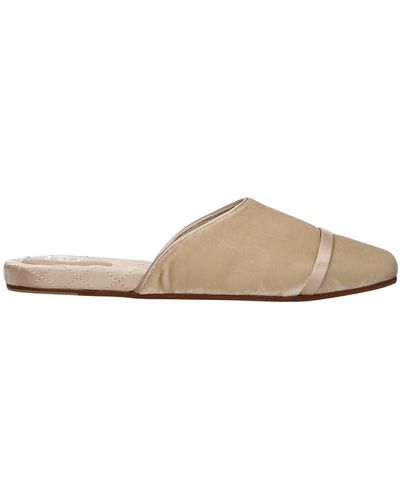 Malone Souliers Slippers And Clogs Velvet Beige Oyster - Multicolour