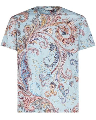 Etro T-shirt con stampa paisley - Blu