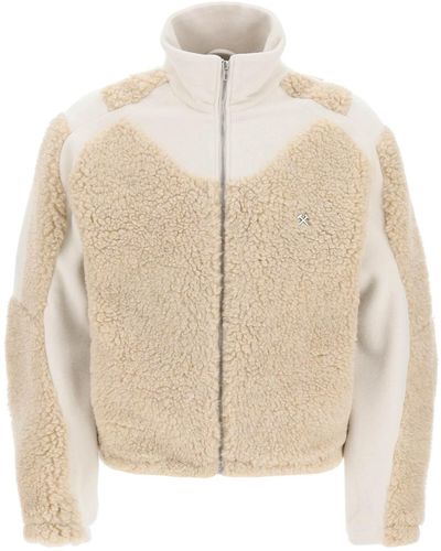 GmbH 'ercan' Fleece And Teddy Jacket - Natural
