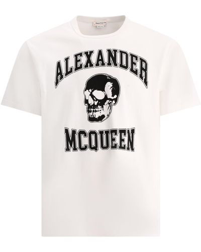 Alexander McQueen Skull T-Shirts Bianco