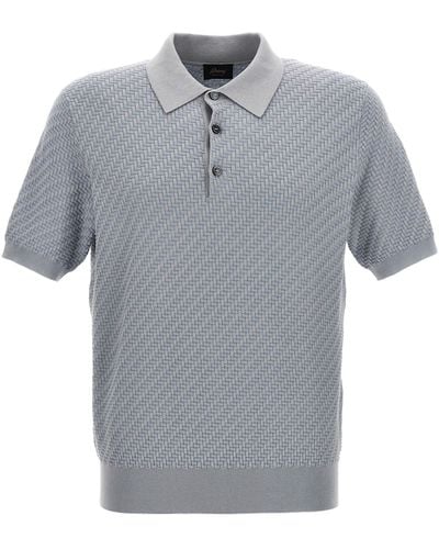 Brioni Woven Knit Shirt Polo - Gray