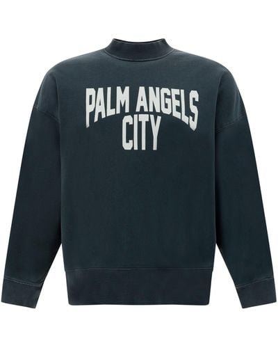 Palm Angels City lavato crew maglioni - Nero