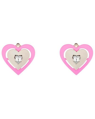 Safsafu ' Neon Heart' Clip On Earrings - Pink