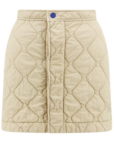 Burberry Quilted High-waist Shell Mini Skirt - Natural