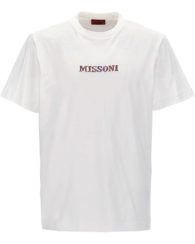 Missoni Logo Embroidery T Shirt Bianco