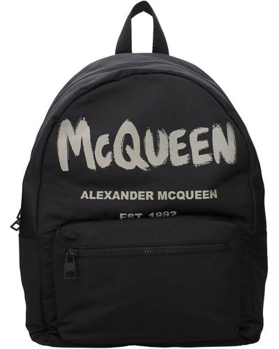 Alexander McQueen Backpack And Bumbags Fabric Black Ivory