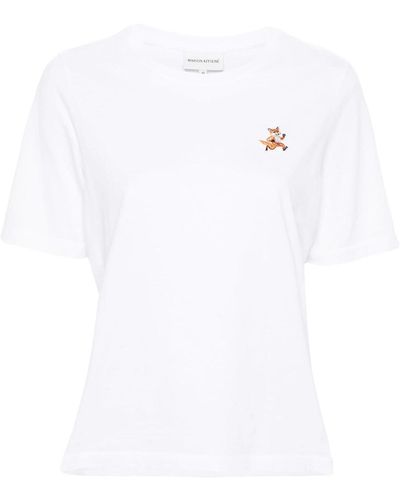 Maison Kitsuné T-Shirt With Speedy Fox Application - White