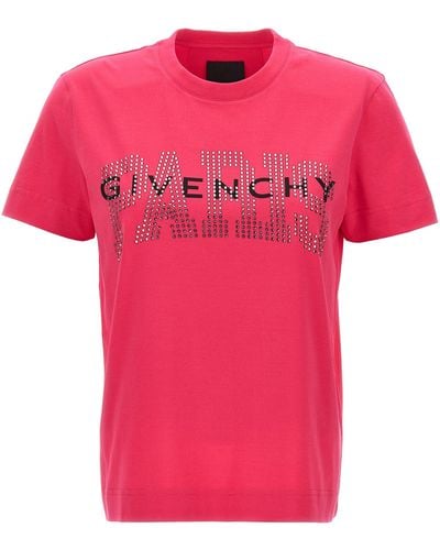 Givenchy Logo T Shirt Fucsia - Rosa