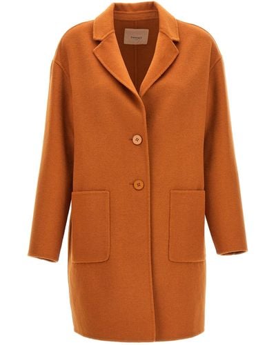 Twin Set Single Breast Coat Coats, Trench Coats - Orange