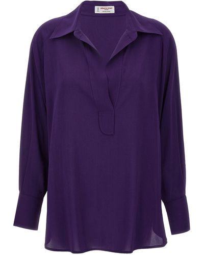 Alberto Biani Georgettte Crepe Blouse Shirt, Blouse - Purple