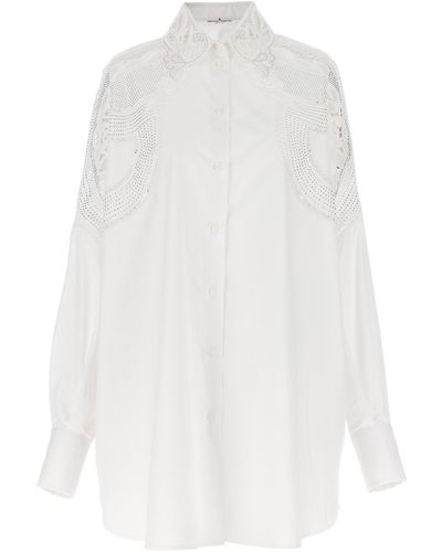Ermanno Scervino Rhinestone Embroidery Shirt Camicie Bianco