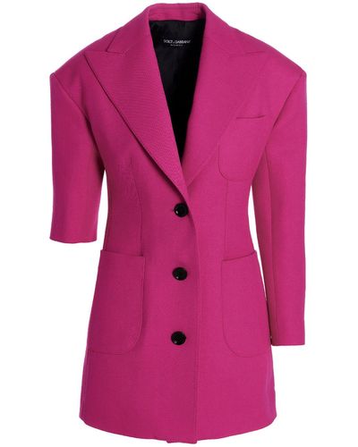 Dolce & Gabbana Asymmetric Sleeves Blazer - Pink