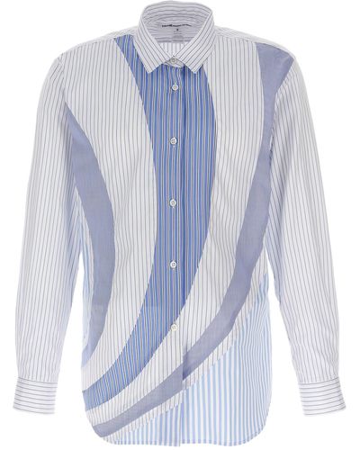 Comme des Garçons Striped Shirt Camicie Celeste - Blu