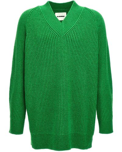 Jil Sander Oversized Sweater Maglioni Verde