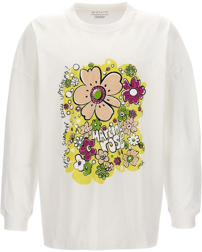 Martine Rose Festival Flower T Shirt Bianco