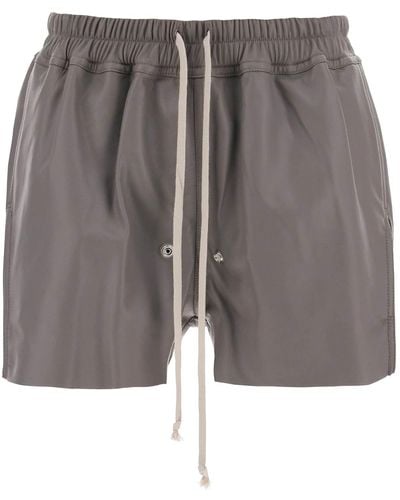 Rick Owens Gabe Leather Shorts For - Grey
