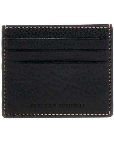 Brunello Cucinelli Leather Cardholder Portafogli Nero