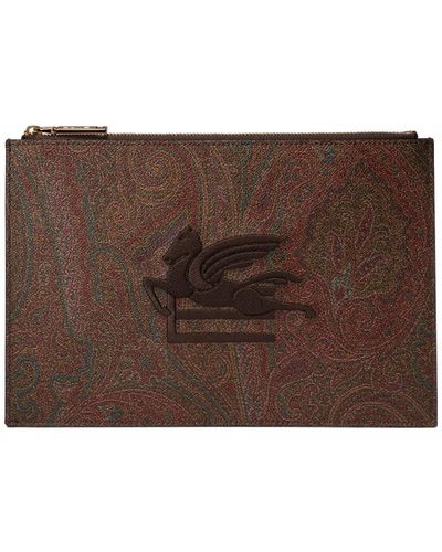 Etro Paisley Pouch - Brown