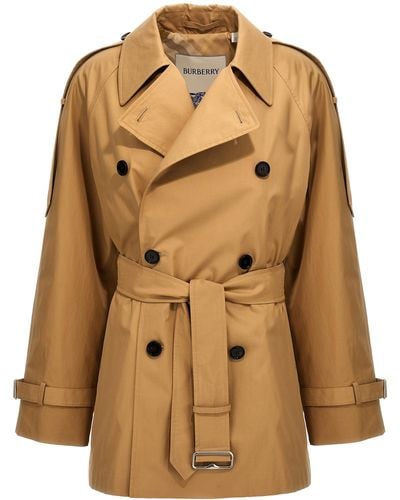 Burberry Double-Breasted Short Trench Coat Trench E Impermeabili Beige - Neutro