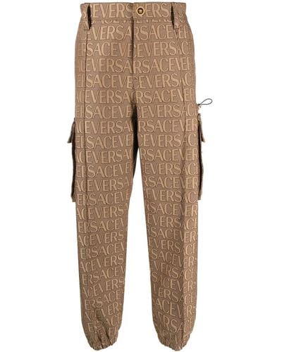 Versace Allover Cargo Pants - Natural