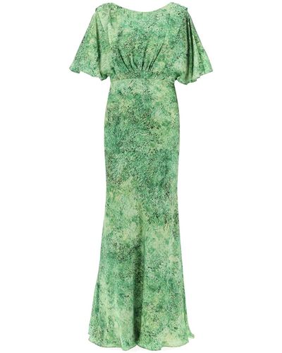 Saloni Winona Silk Maxi Dress - Green