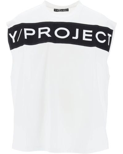 Y. Project T Shirt Smanicata Con Banda Logata - Nero