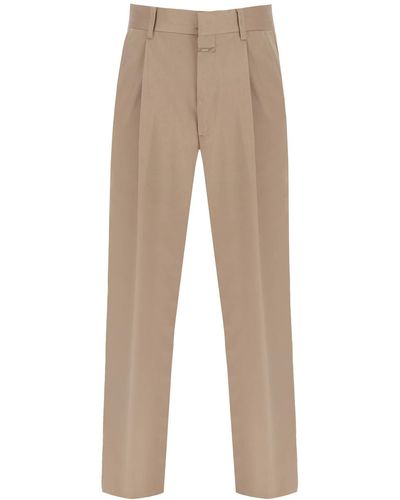 Closed 'blomberg' Loose Trousers With Tapered Leg - Natural