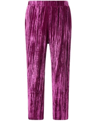 SLEEP NO MORE Cloqué Velvet Pajamas Trouser - Purple