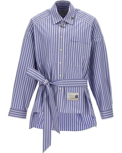 Maison Mihara Yasuhiro Striped Shirt Camicie Celeste - Blu