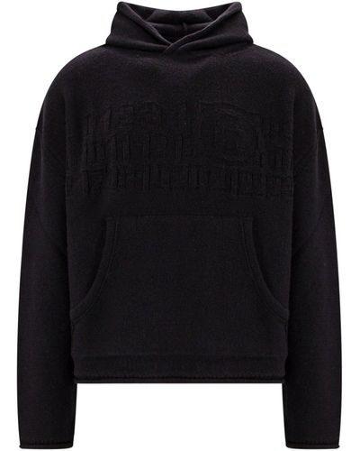 MM6 by Maison Martin Margiela Virgin Wool Blend Sweatshirt - Black