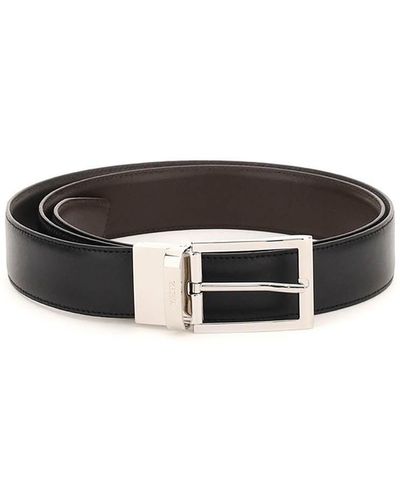 Zegna Zegna Leather Reversible Belt - Black