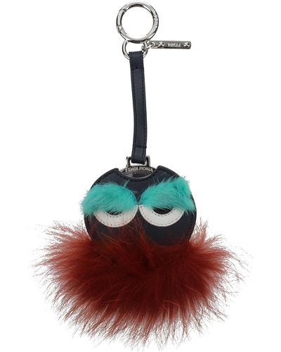Fendi Key Rings Fur Multicolour - Red