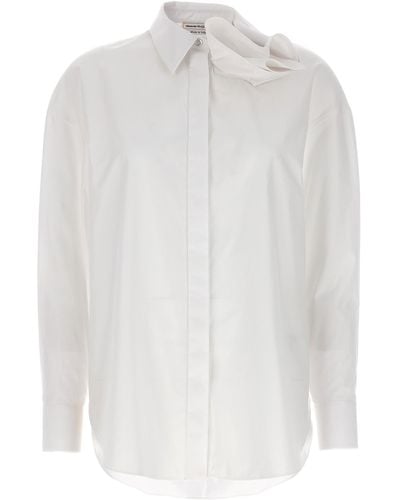 Alexander McQueen Draped Detail Shirt Shirt - White