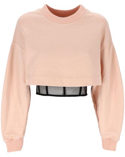 Alexander McQueen Layered Cropped Sweatshirt - Pink