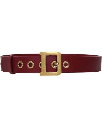 Dior Regular Belts Leather Red - White