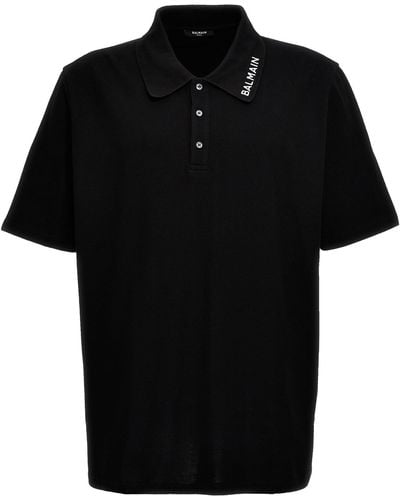 Balmain Cotton Polo Shirt - Black