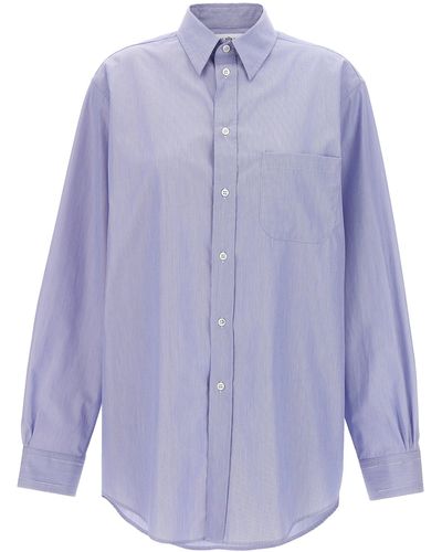 Maison Margiela Piqué Shirt Camicie Celeste - Blu