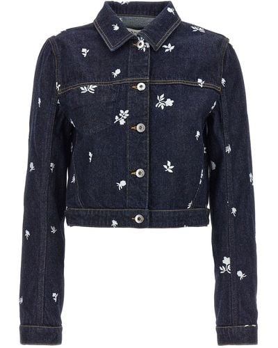Lanvin Floral Embroidery Jacket Casual Jackets, Parka - Blue
