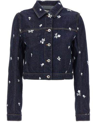 Lanvin Floral Embroidery Jacket Giacche Blu