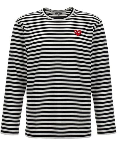 Comme des Garçons Logo Patch Stripes T-Shirt - Black
