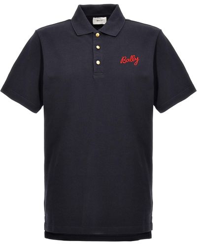 Bally Logo Embroidery Shirt Polo Blu