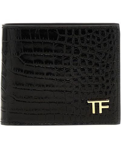 Tom Ford Logo Wallet Wallets, Card Holders - Black