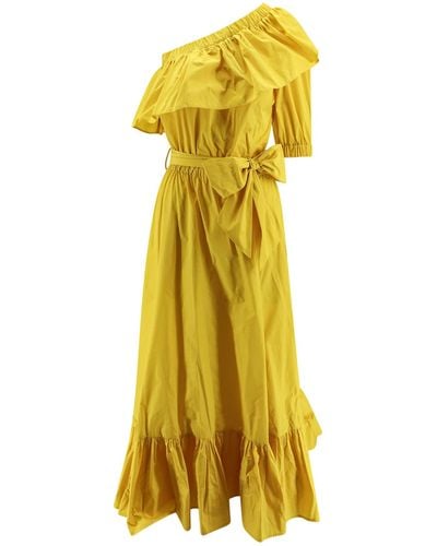 Lavi Long Taffetà Dress - Yellow