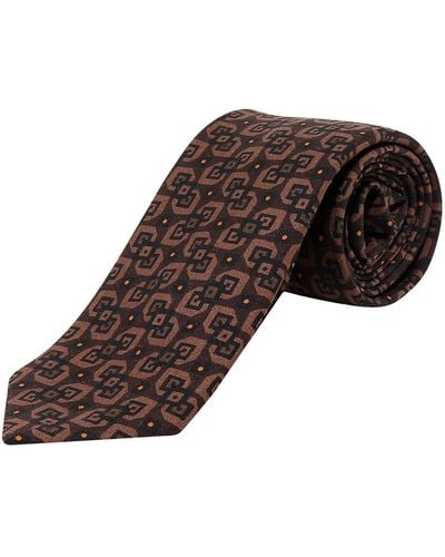 Nicky Wool And Silk Tie - Brown