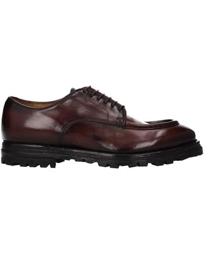 Officine Creative Lace Up And Monkstrap Vail Leather Brown Dark Brown