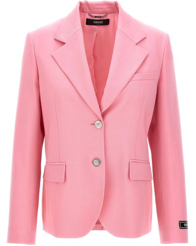 Versace Single-Breasted Blazer Blazer And Suits Rosa